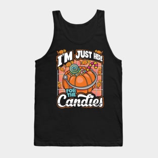 I'm Just Here For The Candy Halloween Cute Lollipop Sweets Tank Top